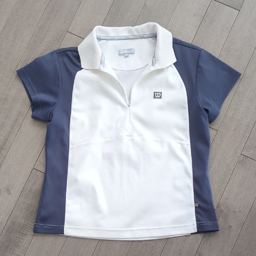 Wilson Women's' White and Blue Polo Shirt
